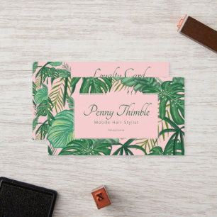 Tarjeta De Fidelización Paleta de selva tropical rosa de Monstera