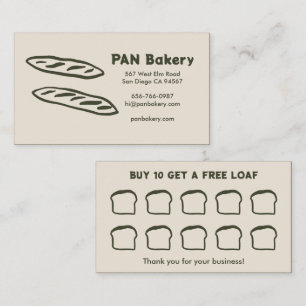 Tarjeta De Fidelización Panadería de pan de masa madre RECOMPENSAS Dibujad