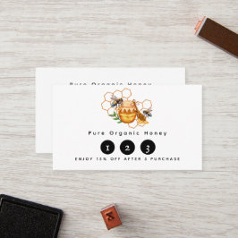 Tarjeta De Fidelización Panal de abeja con acuarela moderna