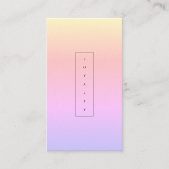 Tarjeta De Fidelización Pastel de arcoiris Minimalista moderno (Anverso)