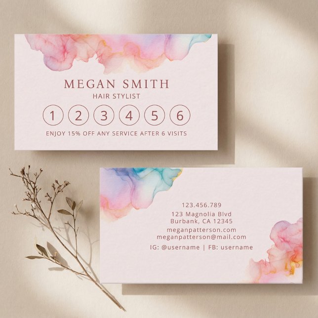 Tarjeta De Fidelización Pastel líquido de tinta de alcohol (Subido por el creador)