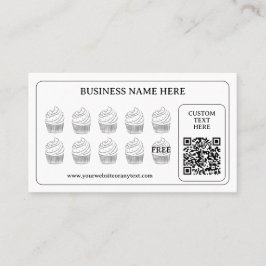 Tarjeta De Fidelización Pastel sencillo QR Código Panadería Café Regalo