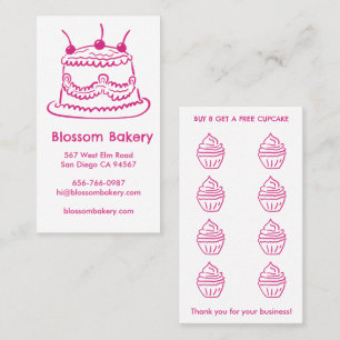 Tarjeta De Fidelización Pastelería Cupcake Panadería Postre Catering Recom