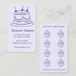Tarjeta De Fidelización Pastelería Cupcake Panadería Postre Catering Recom