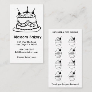 Tarjeta De Fidelización Pastelería Cupcake Panadería Postre Catering Recom