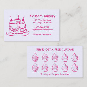 Tarjeta De Fidelización Pastelería Cupcake Panadería Postre Catering Recom