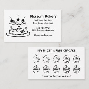 Tarjeta De Fidelización Pastelería Cupcake Panadería Postre Catering Recom