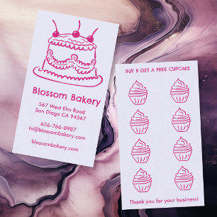 Tarjeta De Fidelización Pastelería Cupcake Panadería Postre Catering Recom