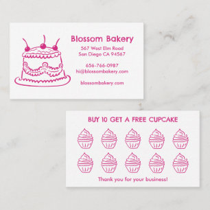 Tarjeta De Fidelización Pastelería Cupcake Panadería Postre Catering Recom