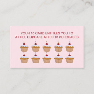 Tarjeta De Fidelización Pasteles Con Cerezo Sobre El Pastel Gratuito