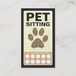 Tarjeta De Fidelización pata del mascota de la tela escocesa