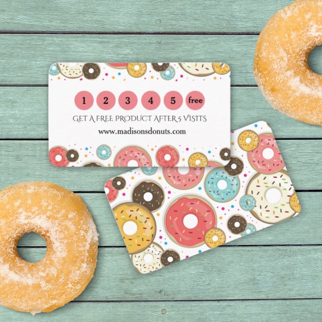 Tarjeta De Fidelización Patrón colorido de Doughnut (Subido por el creador)