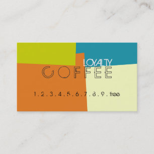 Tarjeta De Fidelización Patrón de color retro del punzón del café de fidel