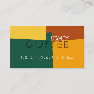 Tarjeta De Fidelización Patrón de color retro del punzón del café de fidel