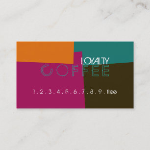 Tarjeta De Fidelización Patrón de color retro del punzón del café de lealt