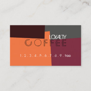 Tarjeta De Fidelización Patrón de color retro del punzón del café de lealt