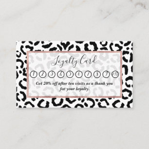 Tarjeta De Fidelización Patrón de impresión de animales del Leopardo Blanc