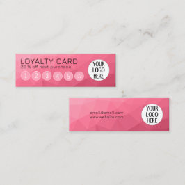 Tarjeta De Fidelización Patrón de malla geométrica rosa personalizado con 