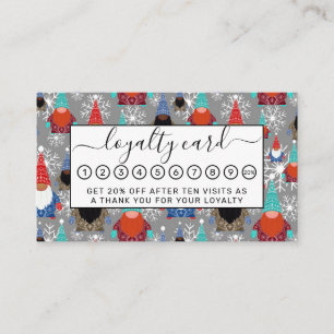 Tarjeta De Fidelización Patrón de Navidades de Ilustraciones de copo de ni