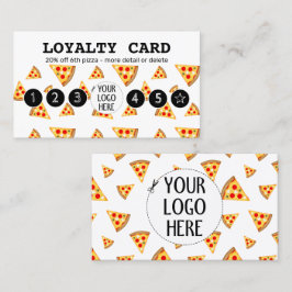Tarjeta De Fidelización Patrón de pizzas Guay Pizzeria Tu logo blanco