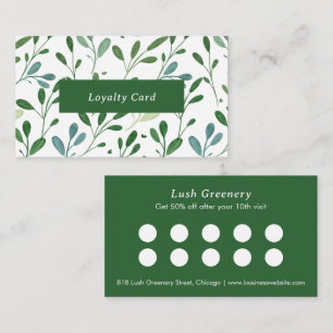 Tarjeta De Fidelización Patrón de vegetación moderno