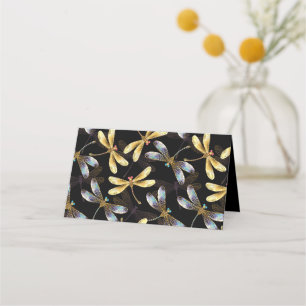 Tarjeta De Fidelización Patrón sin foco con Dragonflies dorados