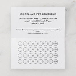 Tarjeta De Fidelización Paw de perro blanco en el servicio de Grooming de 