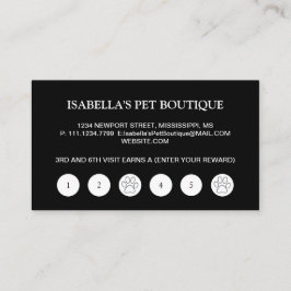 Tarjeta De Fidelización Paw de perro blanco en el servicio de Grooming de 