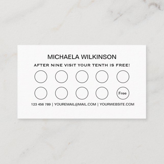 Tarjeta De Fidelización Paw de perro blanco en el servicio de Grooming de  (Reverso)