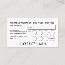 Tarjeta De Fidelización Paw de perro blanco en el servicio de Grooming de 