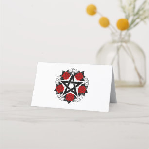 Tarjeta De Fidelización Pentagram con rosas rojas