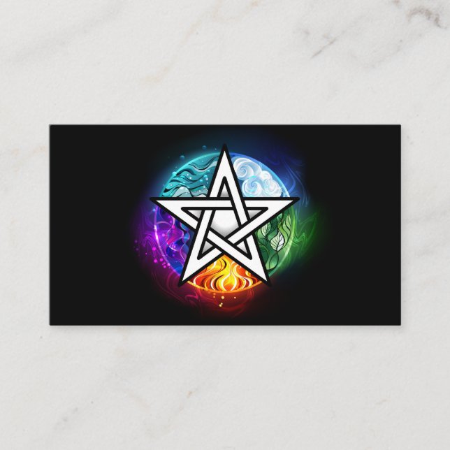 Tarjeta De Fidelización Pentagrama de Wiccan (Anverso)