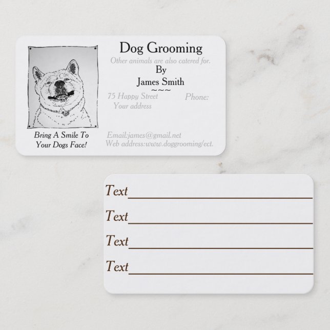 Tarjeta De Fidelización perro de imagen divertida perro Grooming cuidado d (Anverso / Reverso)