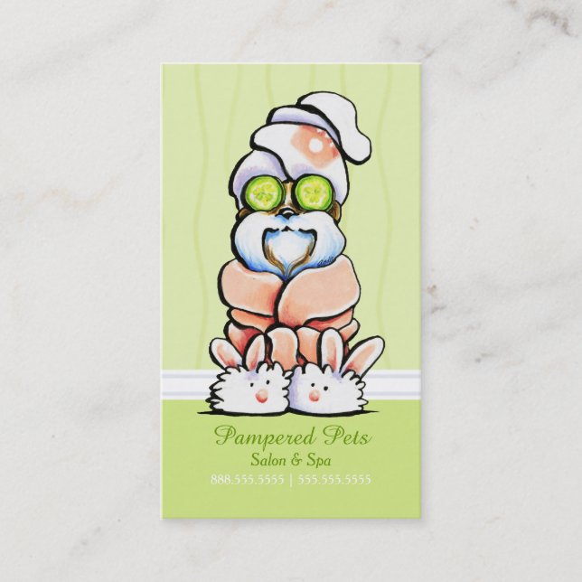 Tarjeta De Fidelización Perro Groomer Spa Shih Tzu Cucumber Punking Custom (Anverso)