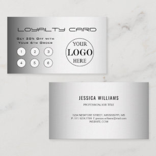 Tarjeta De Fidelización Personalizado de fondo gris borroso logotipo comer