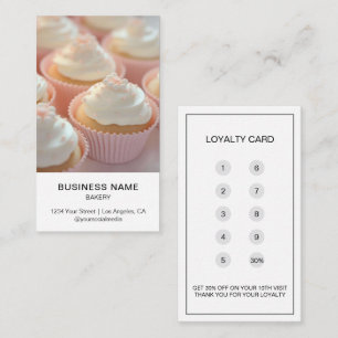 Tarjeta De Fidelización Personalizado de panadería moderna foto blanca