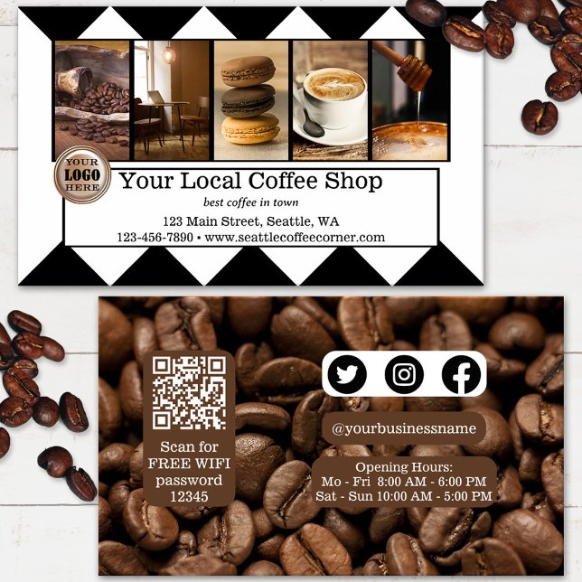 Tarjeta De Fidelización Personalizado Fotos Coffee Beans Business Card (Subido por el creador)