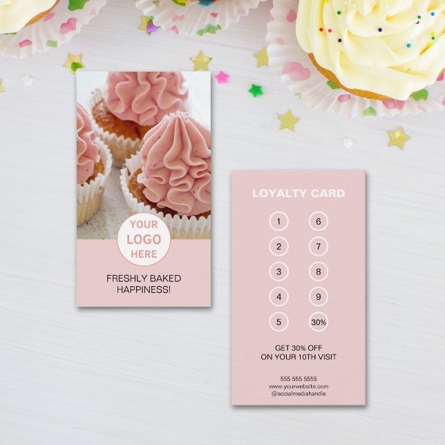 Tarjeta De Fidelización Personalizado Logo Bakery Profesional Business (Custom Logo Bakery Professional Business Loyalty Card)