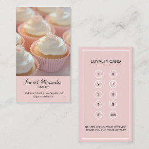 Tarjeta De Fidelización Personalizado panadería moderna foto rosada