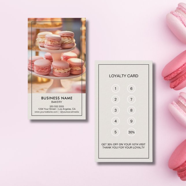 Tarjeta De Fidelización Personalizado Panadería pastelería (Custom Bakery Confectionery Cake Shop Loyalty Card)