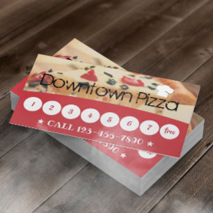 Tarjeta De Fidelización Personalizado Pizza Pasta Foto Lealtad