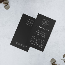 Tarjeta De Fidelización Personalizado Square Business Logo Black Customer 