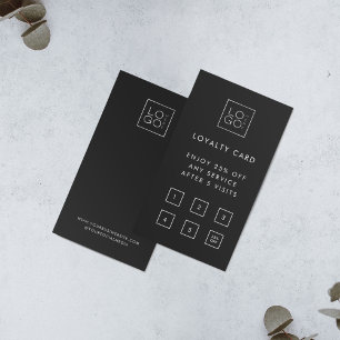 Tarjeta De Fidelización Personalizado Square Business Logo Black Customer