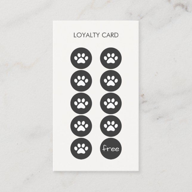 Tarjeta De Fidelización Pet Care Veterinarian Loyalty Punch Business Card (Anverso)