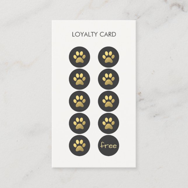 Tarjeta De Fidelización Pet Care Veterinarian Loyalty Punch Business Card (Anverso)