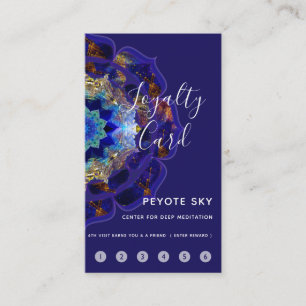 Tarjeta De Fidelización Peyote Cielo Mandala Metafísico Azul Marino