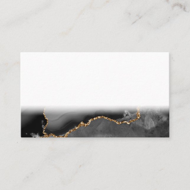 Tarjeta De Fidelización Piedra negra de Purpurina dorado y gris oscuro (Anverso)