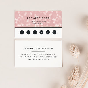 Tarjeta De Fidelización Pink Champagne Bokeh Lealtad