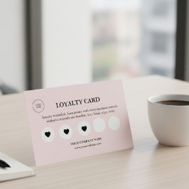 Tarjeta De Fidelización Pink Feminine Small Business Elegant Rewards
