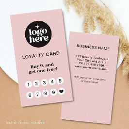 Tarjeta De Fidelización Pink Loyalty Card Business Reward Punch Card